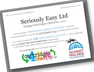 Example thank-you certificate